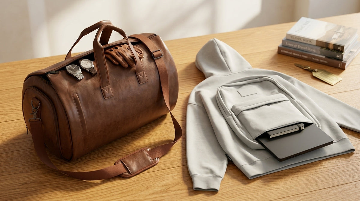 Leather Duffel Bag vs the Hoodie Backpack