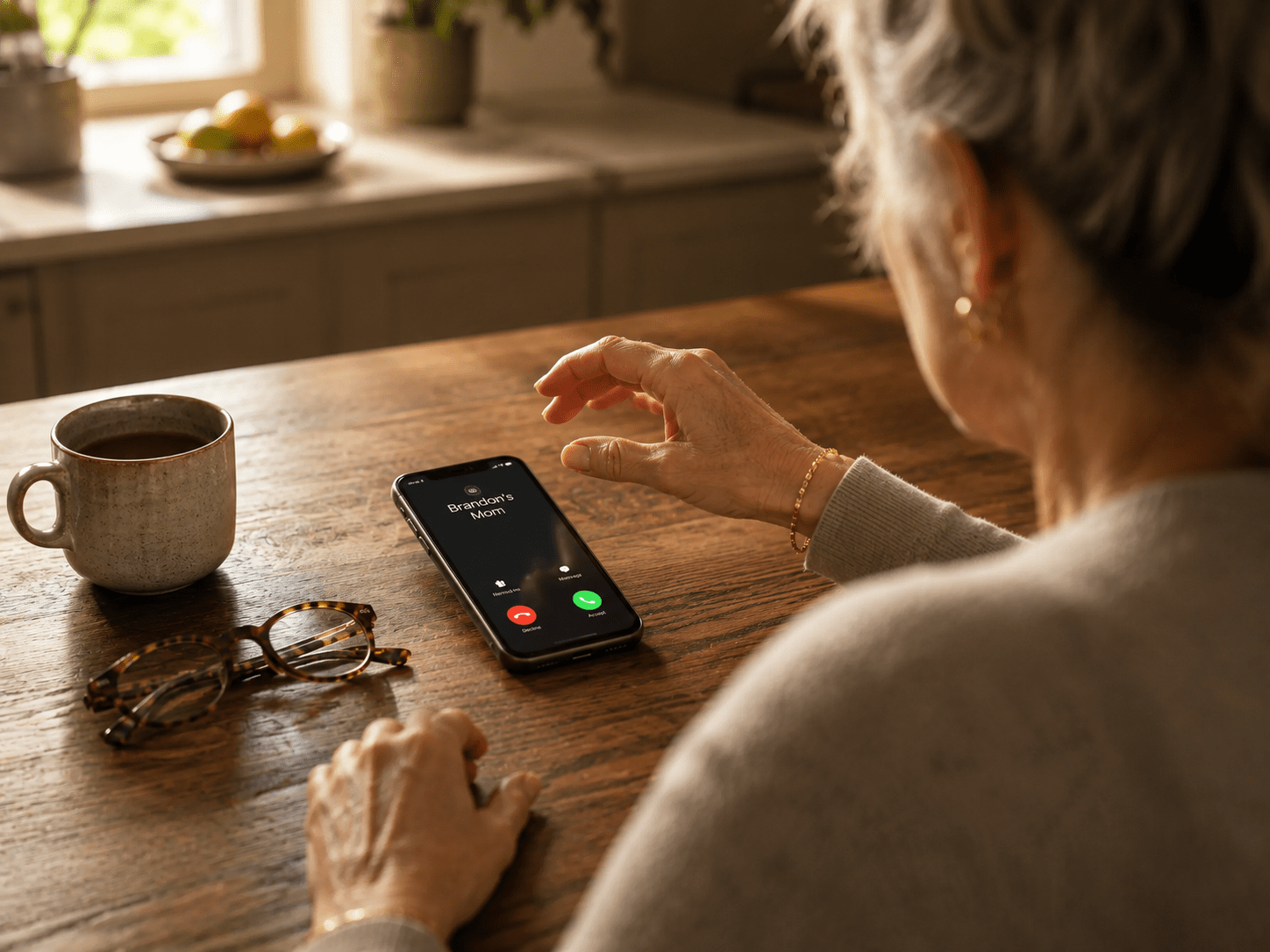 A phone showing the message that uninvited her from the family trip