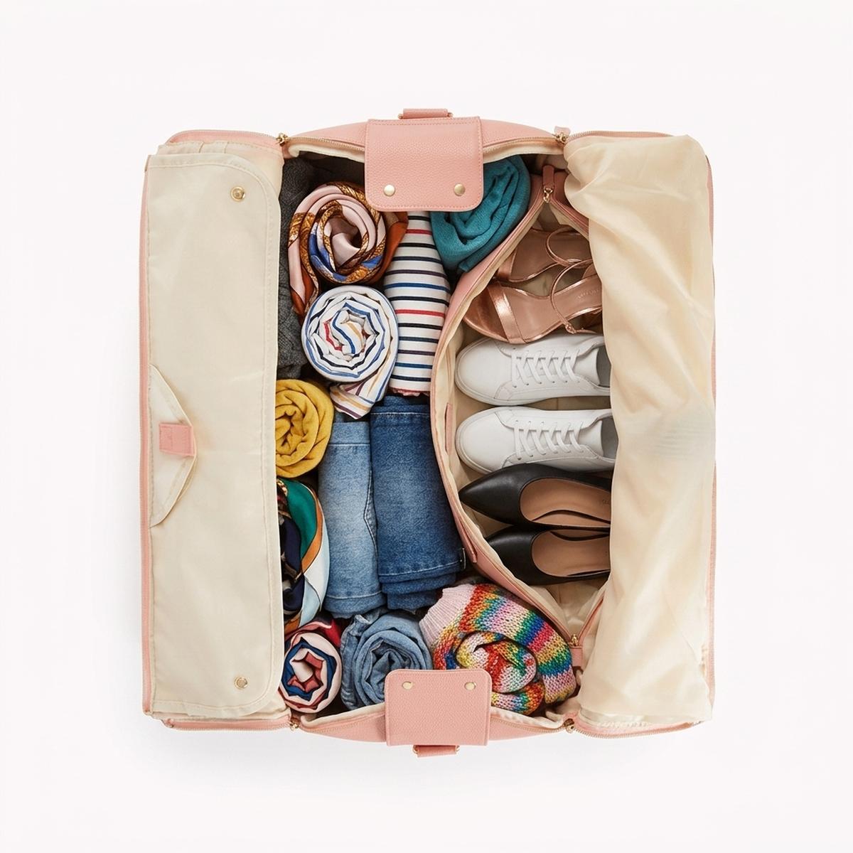 Ten days of clothes packed flat