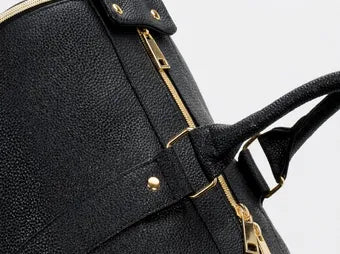 Close-up of premium zippers and hardware